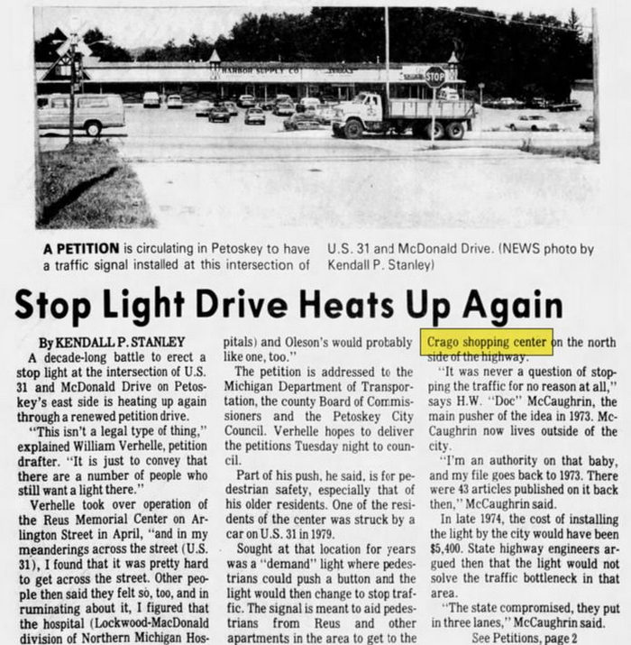 Cragos Shopping Center - Sept 1983 Stop Light Issue